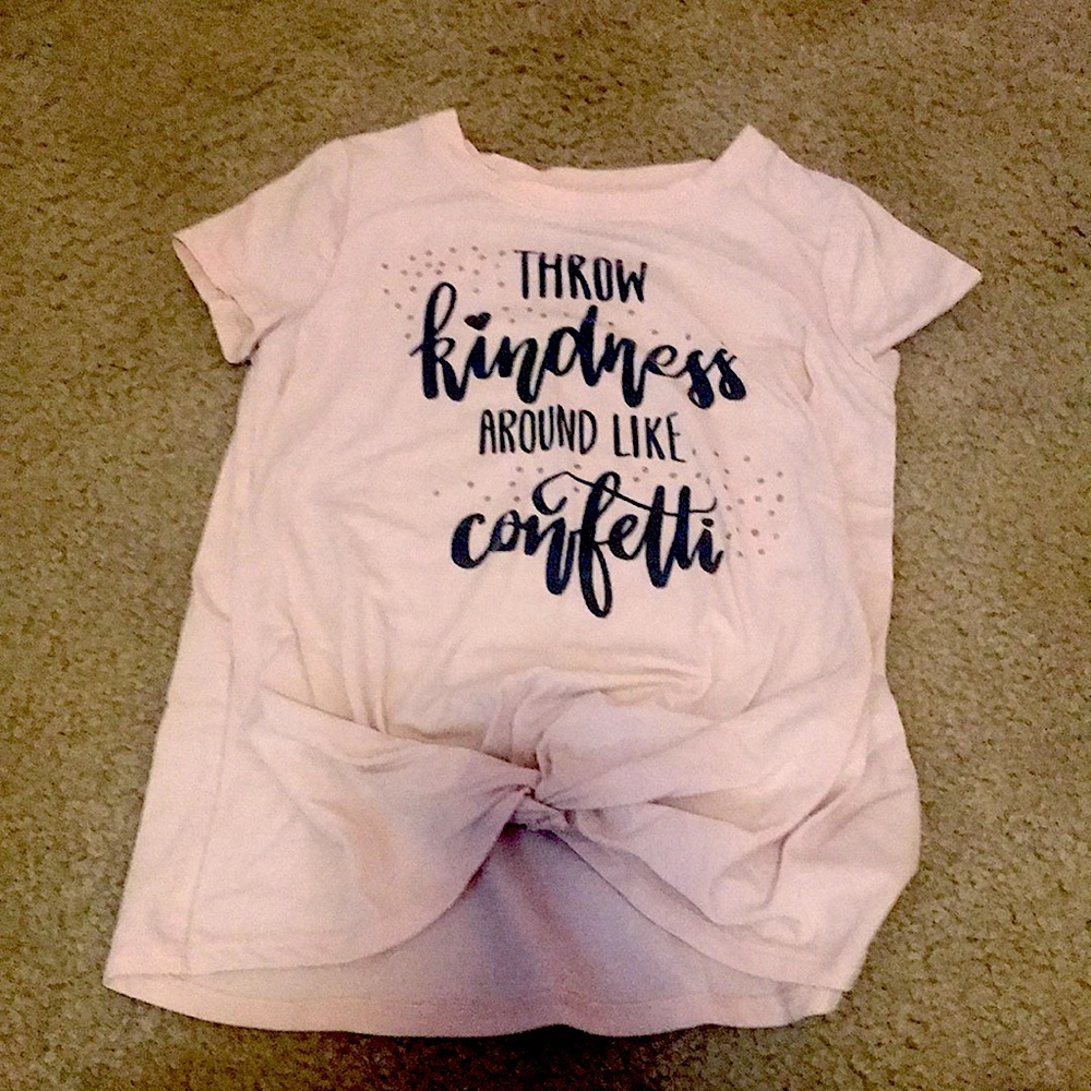 Pink girls knotted tee